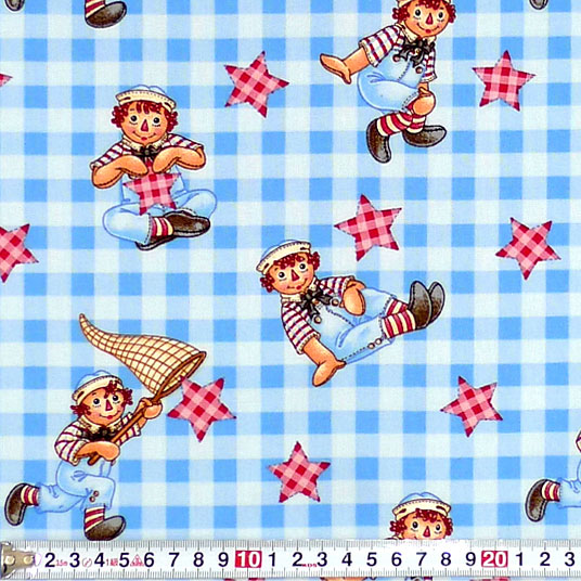 ラガディ アンディ トス/ギンガムチェック/ブルー 110*100