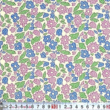 ブルーとムラサキのお花 110*100