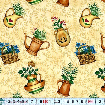 ハーブを植えたポット トス/タン 110*90