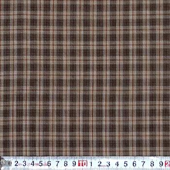 先染めチェック こげ茶系 110*65