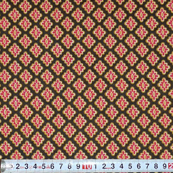 斜めに規則正しく並んだお花 レッド/ブラウン 55*60