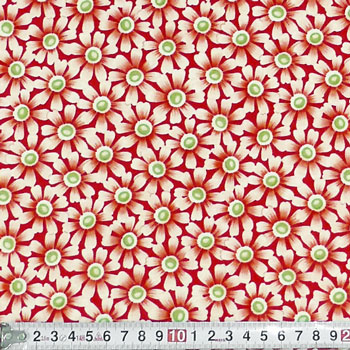 白いお花 トス/レッド