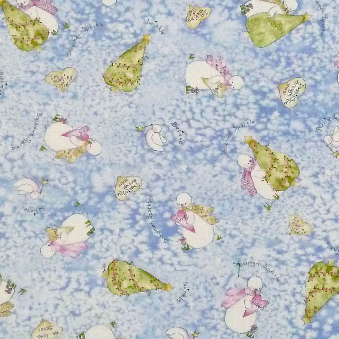 スノーマン クリスマスツリー 鳩 ハート トス/ブルー