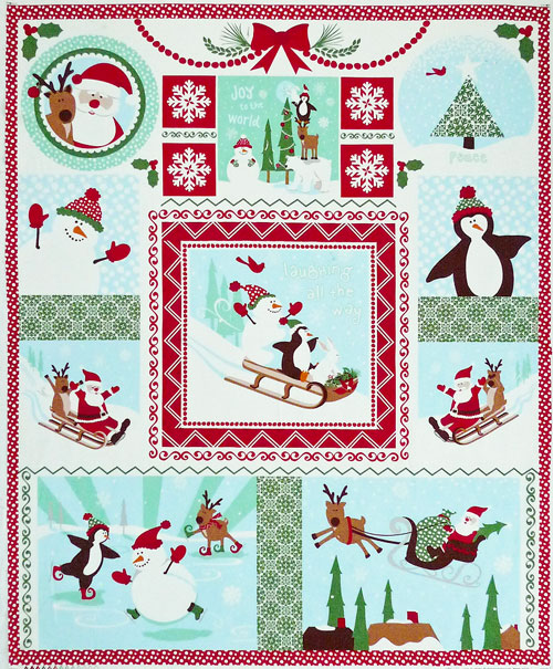 スノーマン、ペンギン、ウサギ クリスマスタペストリーパネル 93*110