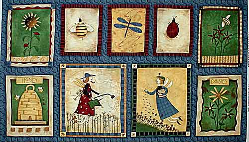 Garden Folklore Pillow Panel(Blue/Multi) ハギレ