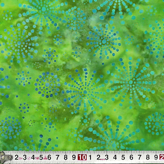 火花柄のバティック グリーン 110*80