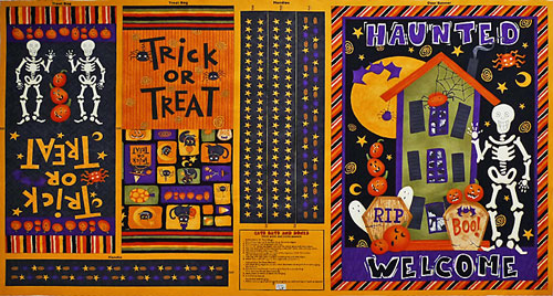 ハロウィーンバナーとトリーツ入れのトート パネル/オレンジ 110*59