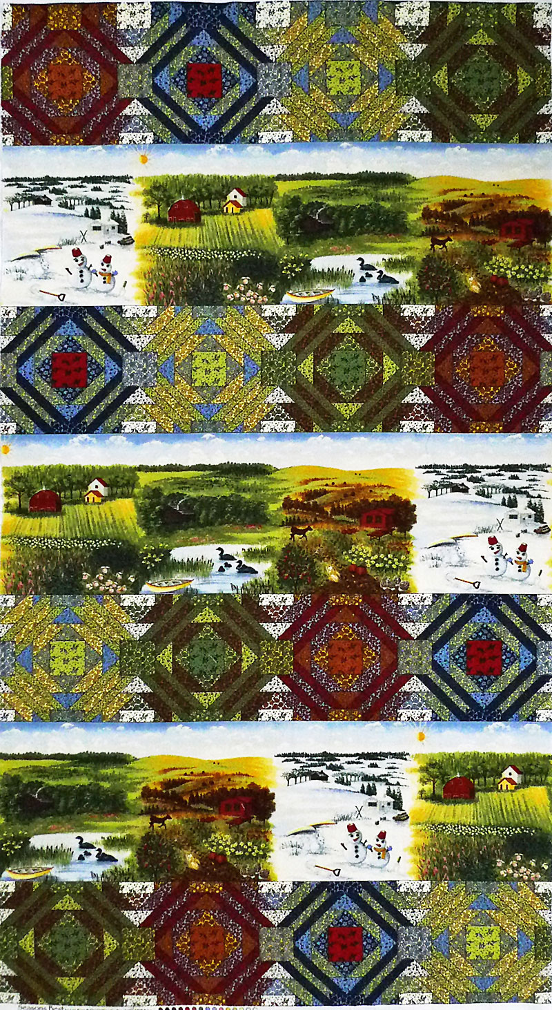 農場の四季とキルト ボーダー 60*110