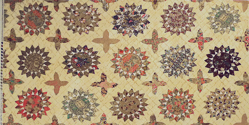 moda キルトのお花のパネル ベージュ 110*59