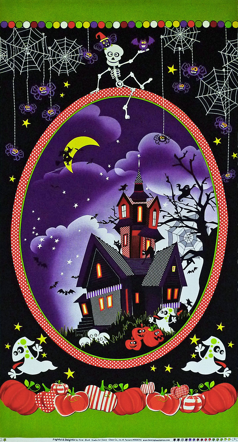 お化け屋敷 ハロウィーンタペストリーパネル/ブラック 59.5*110