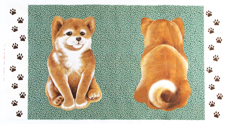 柴犬のぬいぐるみ 唐草/デジタル/パネル 55*110