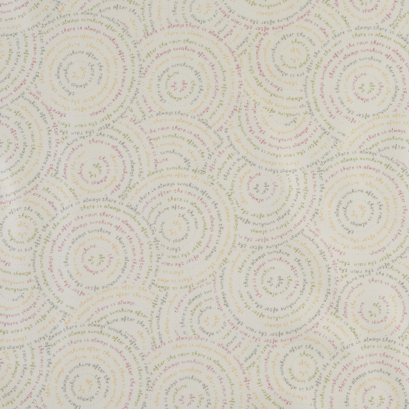 円を描く小さな4色の文字列 ホワイト