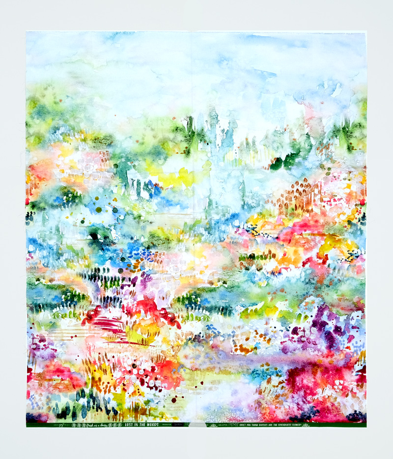 水彩画の風景のパネル デジタル 90*110
