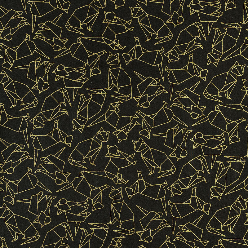 折り紙のネコ 金ラメ/ブラック