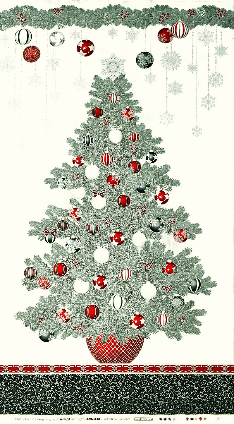 クリスマスツリー シルバーラメ/タペストリー 58*110