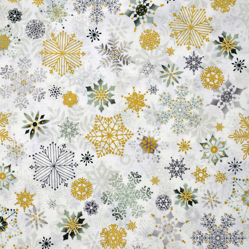 雪の結晶 ゴールドラメ/ホワイト