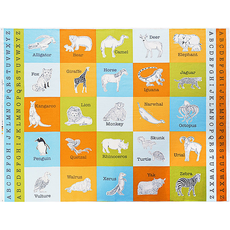 アルファベットの動物たち パネル/マルチカラー 110*90