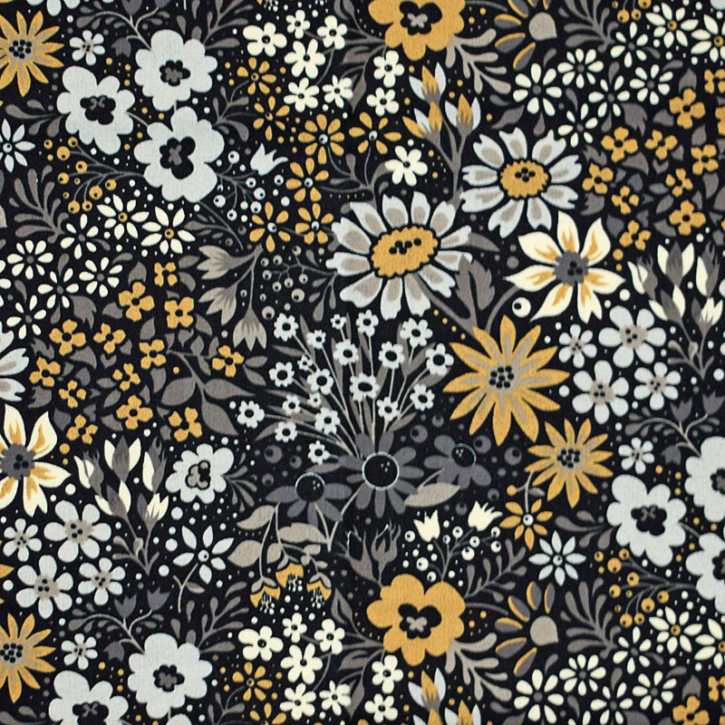 色々なお花 グレー・シルバーグレー・ベージュ/ブラック