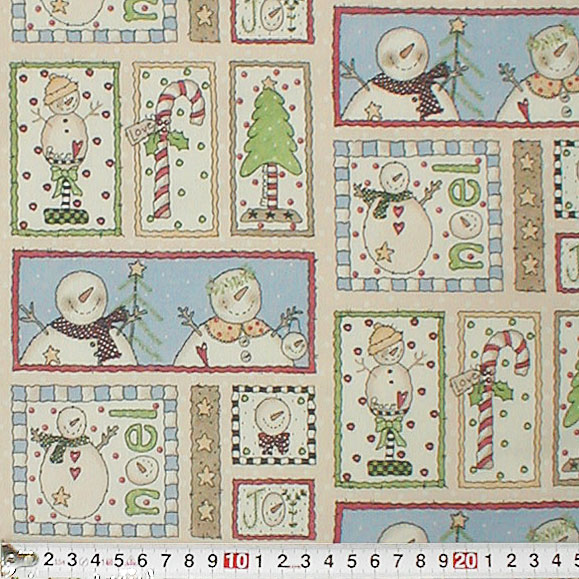 スノーマン、ミニクリスマスツリー、ミニスノーマンのサンプラー 110*95